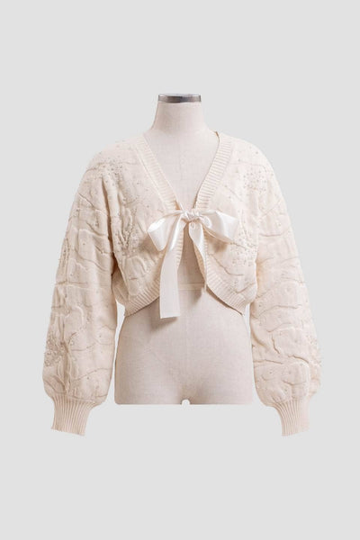 JACQUARD PEARL CARDIGAN