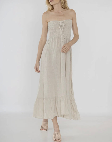 Made in ITALY Julianna Linen Maxi Halter