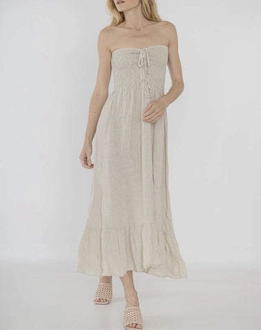 Made in ITALY Julianna Linen Maxi Halter