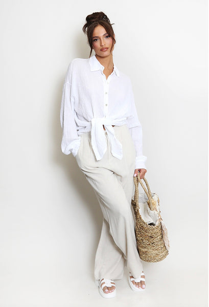 Linen Wide Leg Trouser