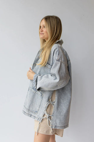 Elsa Lace Up Denim Jacket