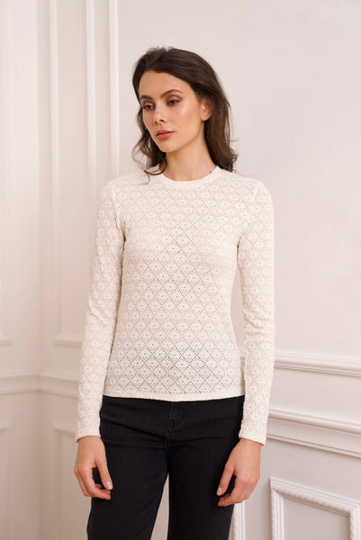 Semi-transparent lace t-shirt