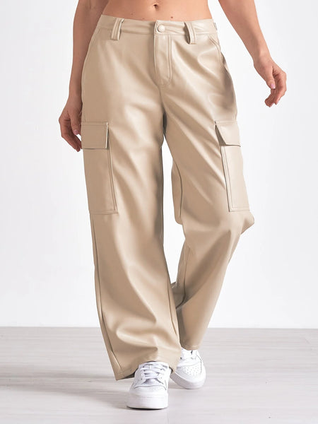 Mantio Leather Cargo Pant Beige