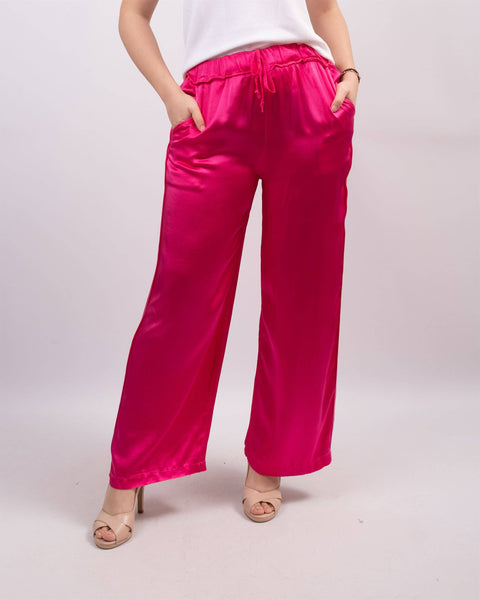 Satin viscose pants 1585771: Navy Blue