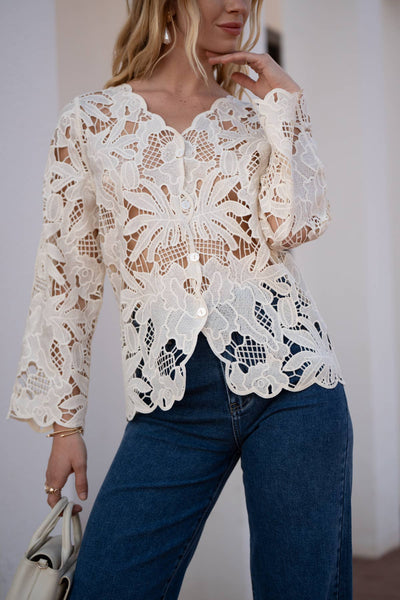 Chiara Cardigan in Macramé Lace