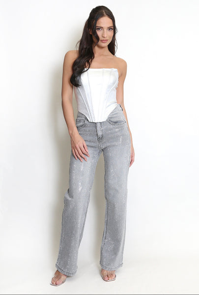 Alodie Diamond Straight Leg Jeans