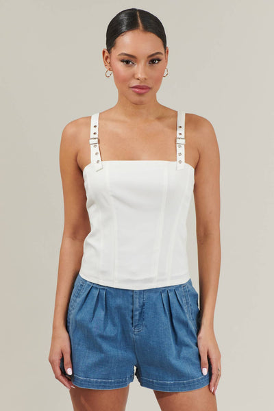 Hailee Sleeveless Bustier Top