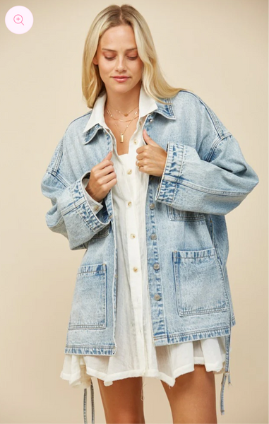 Elsa Lace Up Denim Jacket