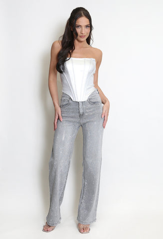 Alodie Diamond Straight Leg Jeans