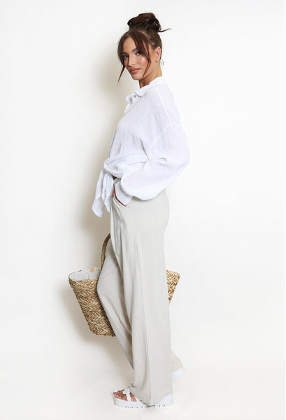 Linen Wide Leg Trouser