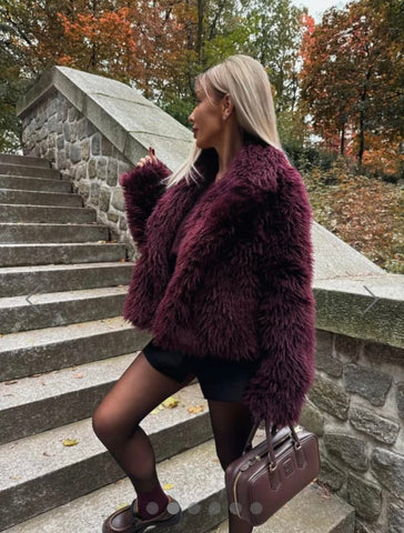 Mia Burgundy Coat