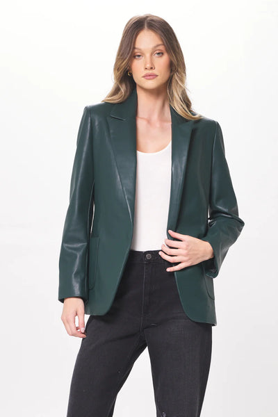 VH Forest Green Faux Leather Blazer