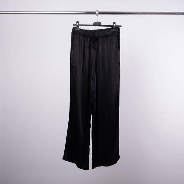 Satin viscose pants 1585771: Navy Blue