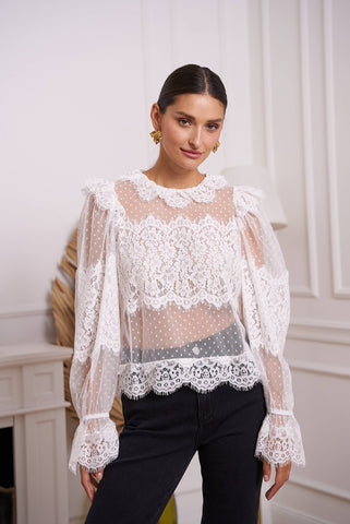 Lace Peter Pan Collar Blouse